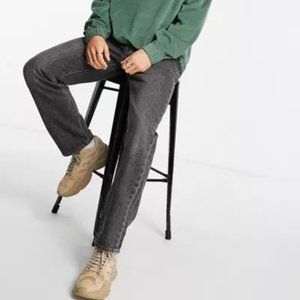 Levi's 551z authentic straight crop jeans in black wash (34x34)